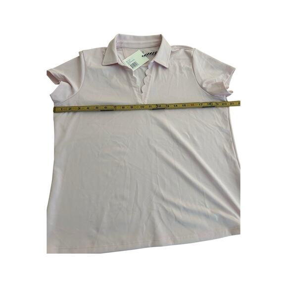 RNWK Renwick Golf Scallop Performance Polo Petal Women’s Size L Retail $90 - Picture 5 of 9